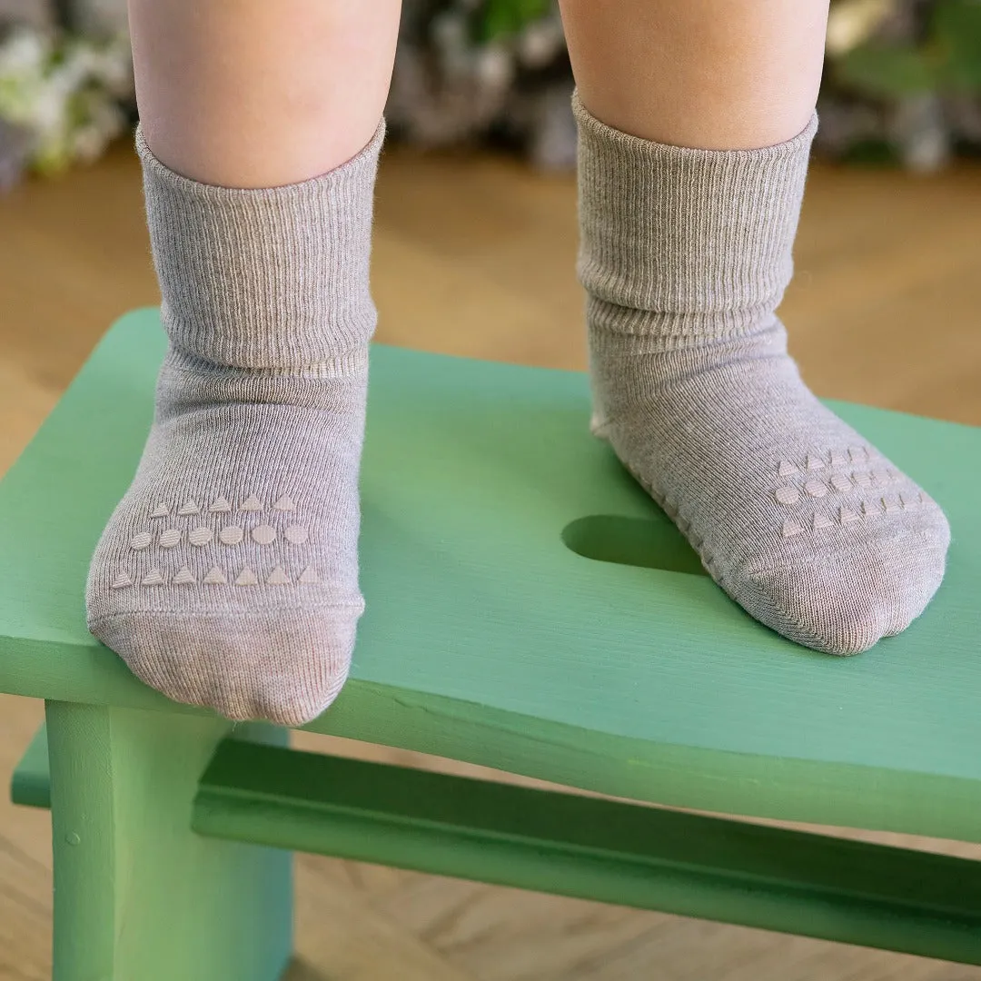 4 pack Grip Socks - Bamboo - Grey Melange, Sand, Soft pink, Off White