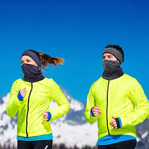 4 Pieces Winter Ear Warmer Headband Winter Neck Gaiter for Cold Weather Running Sweatband Sports Non Slip for Girls Women Men Fleece Headband Ear Cover Muffs for Jogging Cycling Yoga