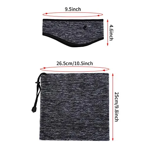 4 Pieces Winter Ear Warmer Headband Winter Neck Gaiter for Cold Weather Running Sweatband Sports Non Slip for Girls Women Men Fleece Headband Ear Cover Muffs for Jogging Cycling Yoga