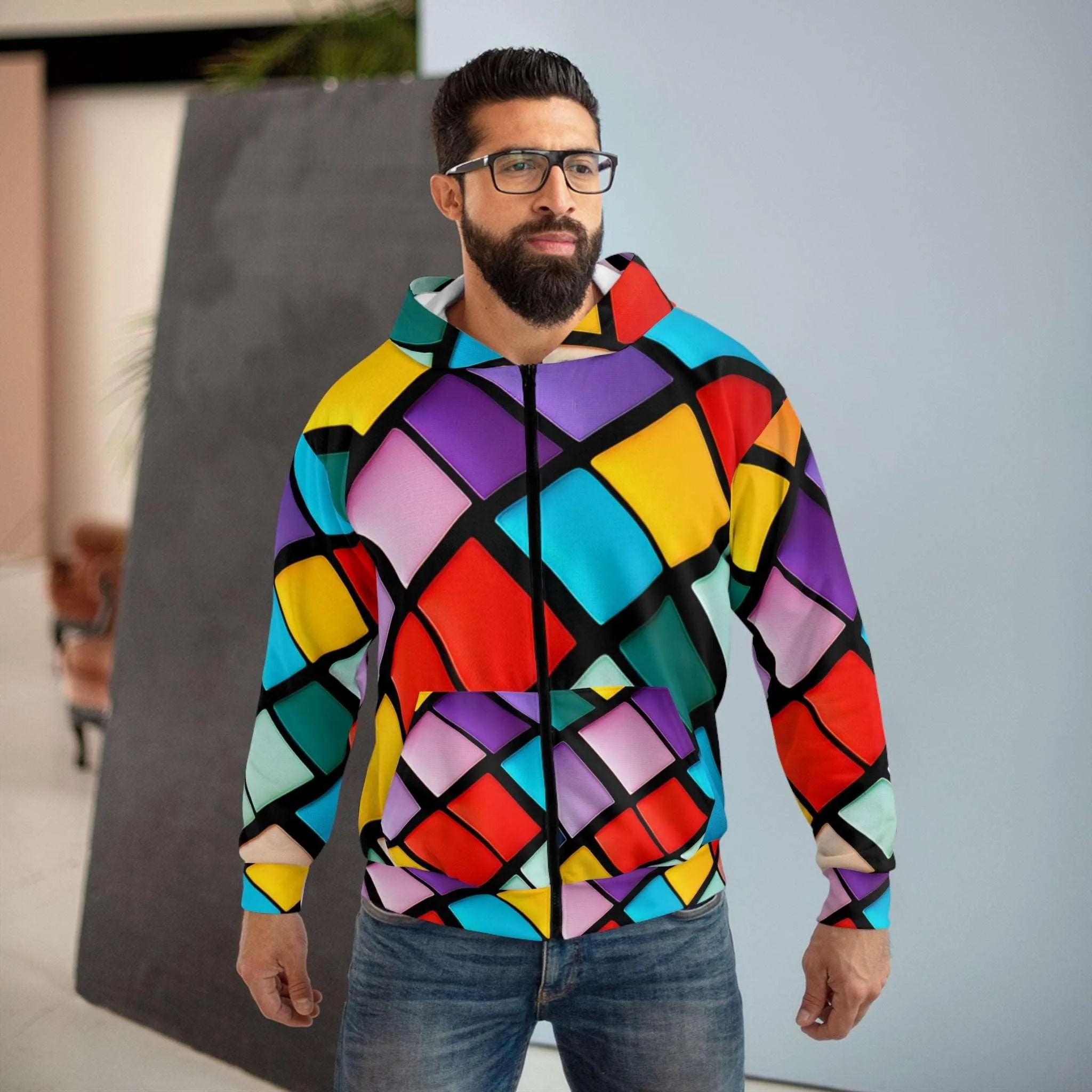 80s Buttons Unisex Zip Hoodie