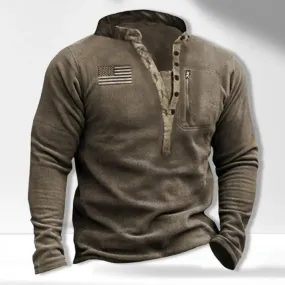 American Flag Men's Sweatshirt Retro USA Style V Neck Zipper Fleece Sweatshirt Casual Training Hoodie Sports Sweatshirt