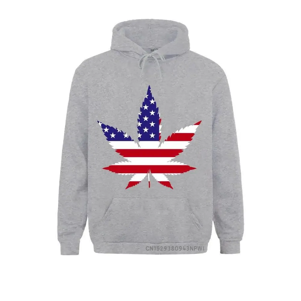 American Flag Weed Leaf Hemp Leaves Patriotic Pot Funny Hoodie For Man Woman Winter Pocket USA Costume Sweatshirt Tee
