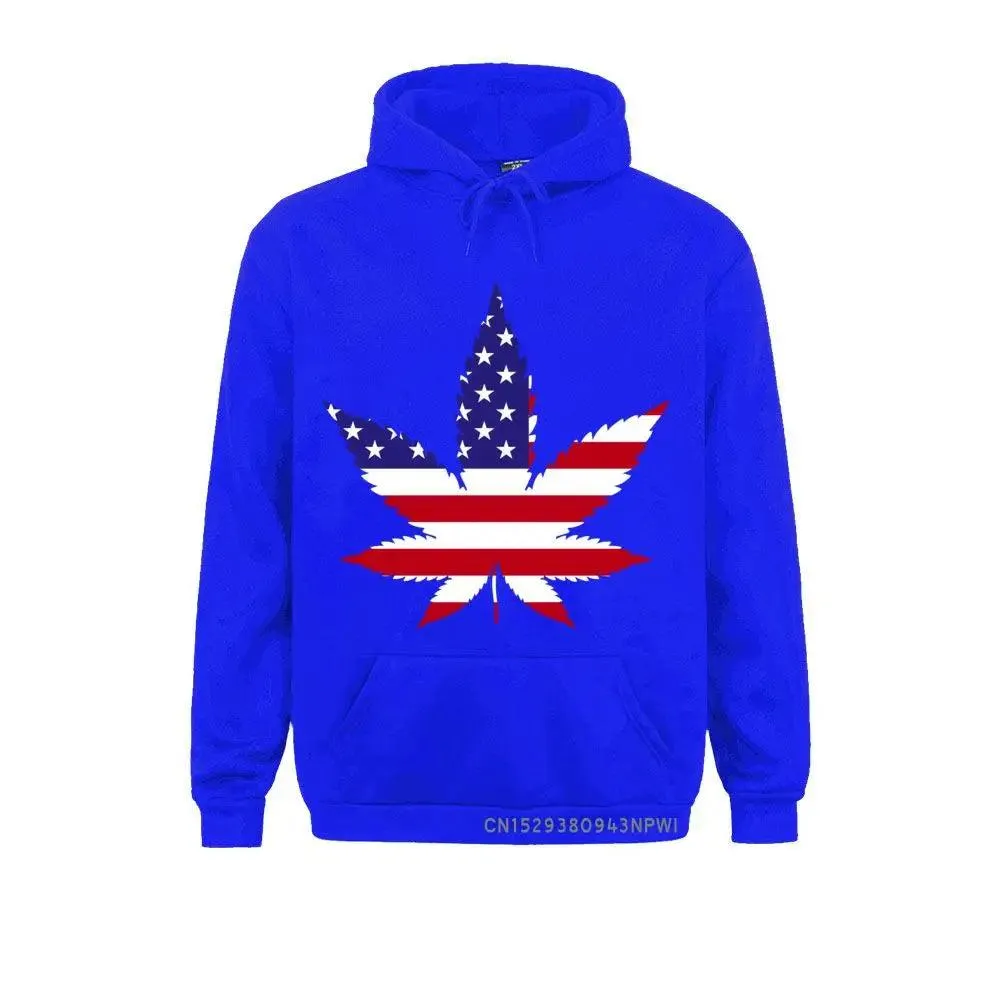 American Flag Weed Leaf Hemp Leaves Patriotic Pot Funny Hoodie For Man Woman Winter Pocket USA Costume Sweatshirt Tee