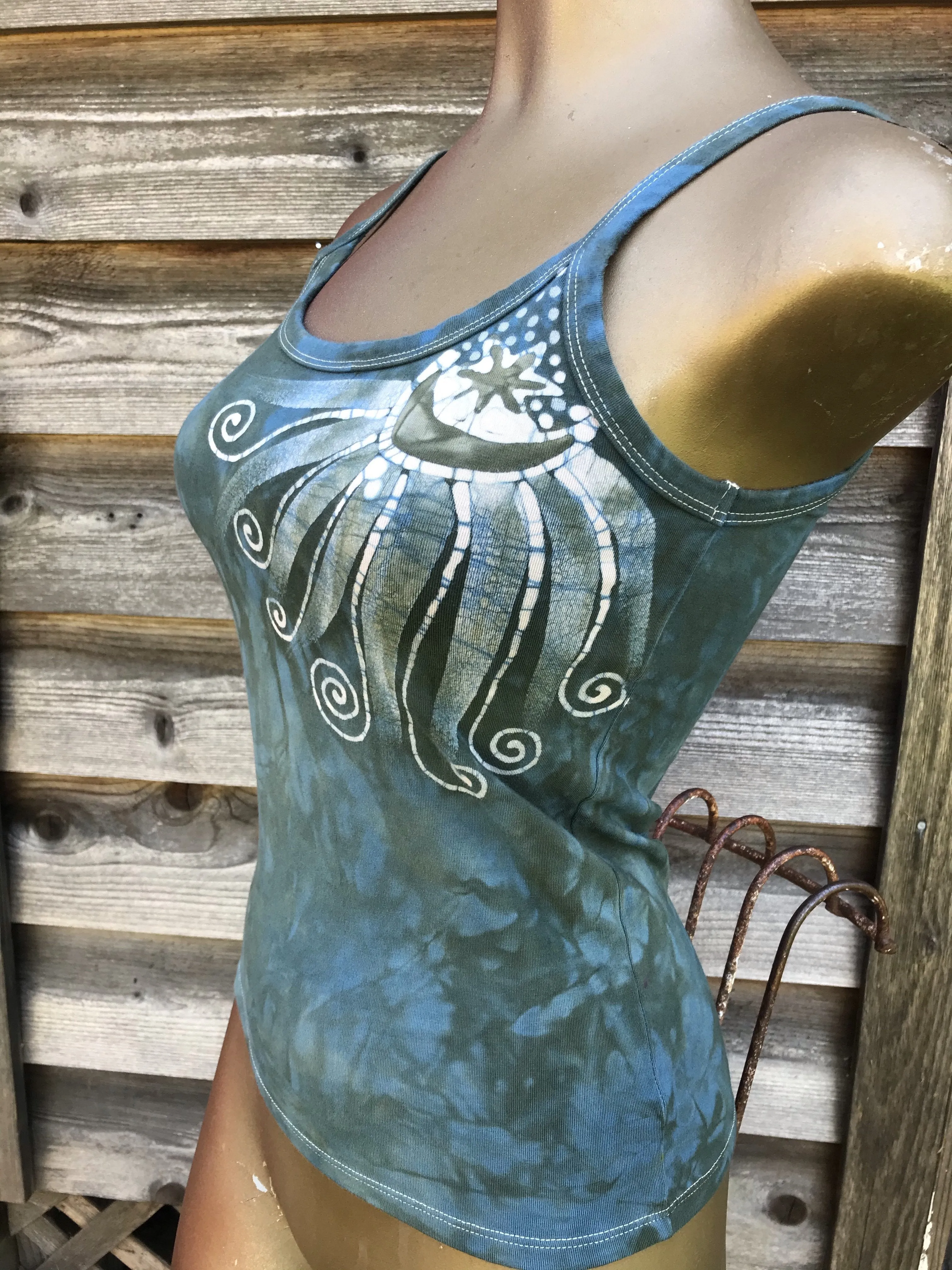 Aqua Mint Moonbeams Batikwalla Tank Top