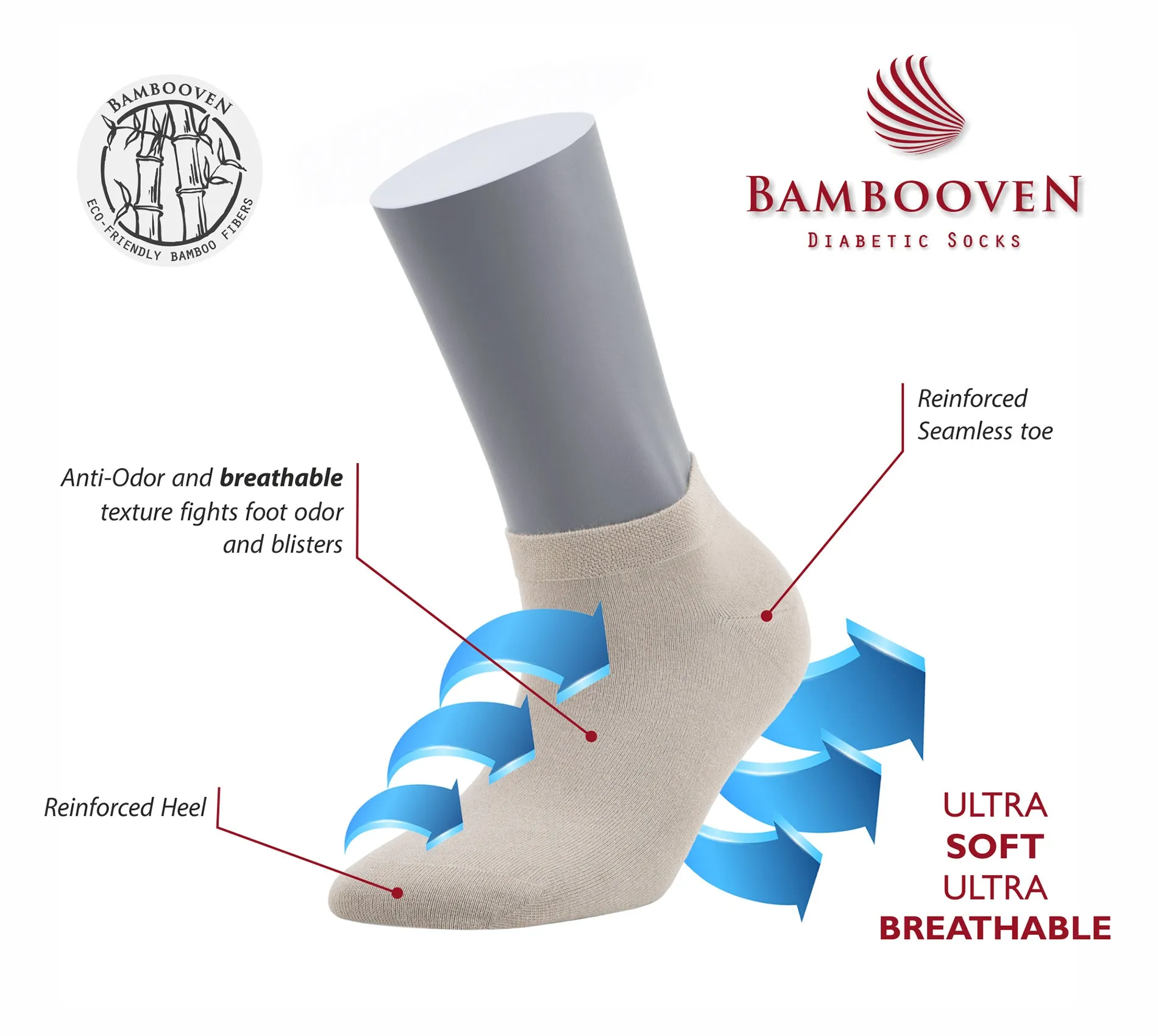 Bambooven Women’s Casual Ankle Socks – Soft & Breathable (3 Pack)