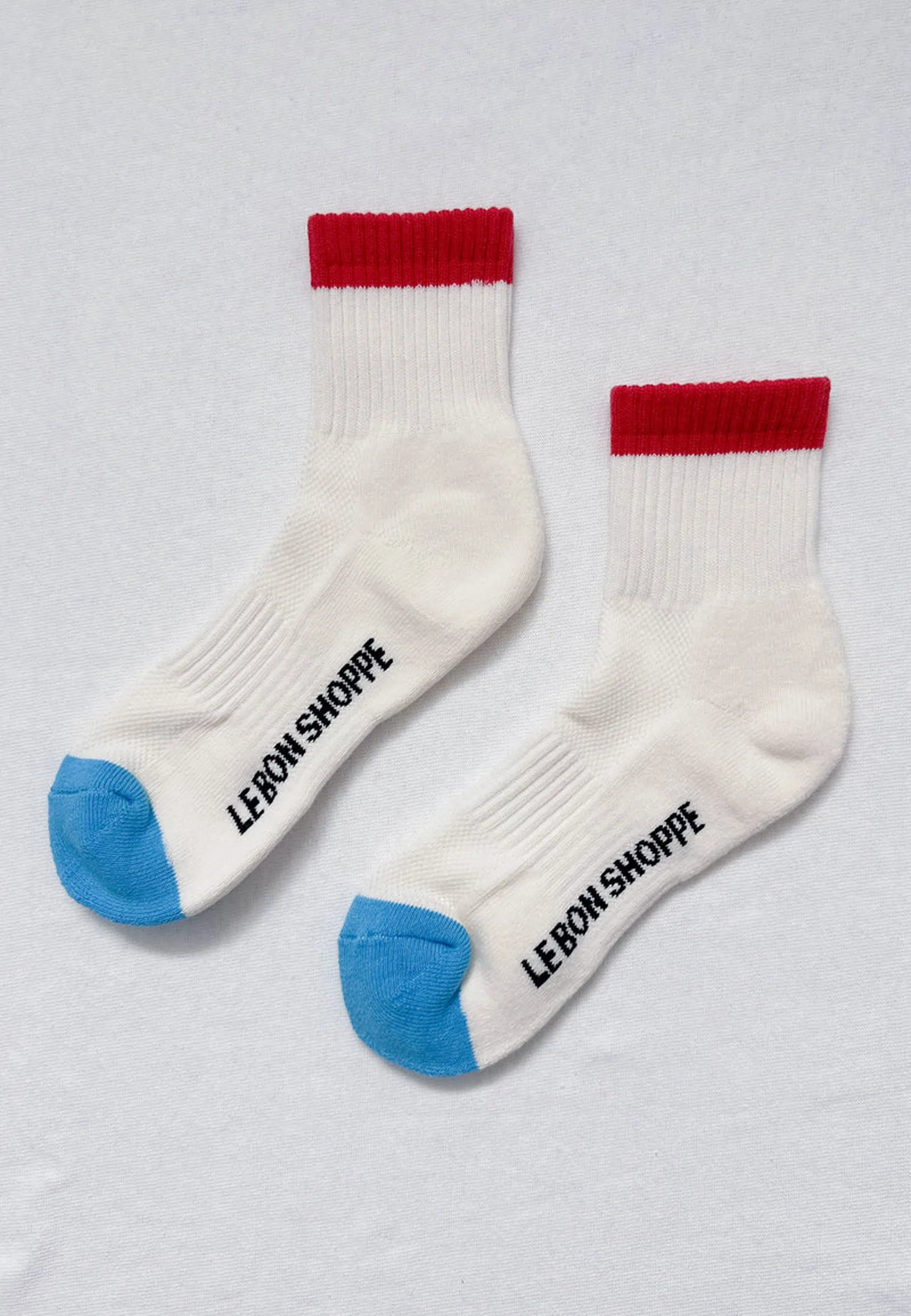 Color Block Girlfriend Socks - Blue/Red