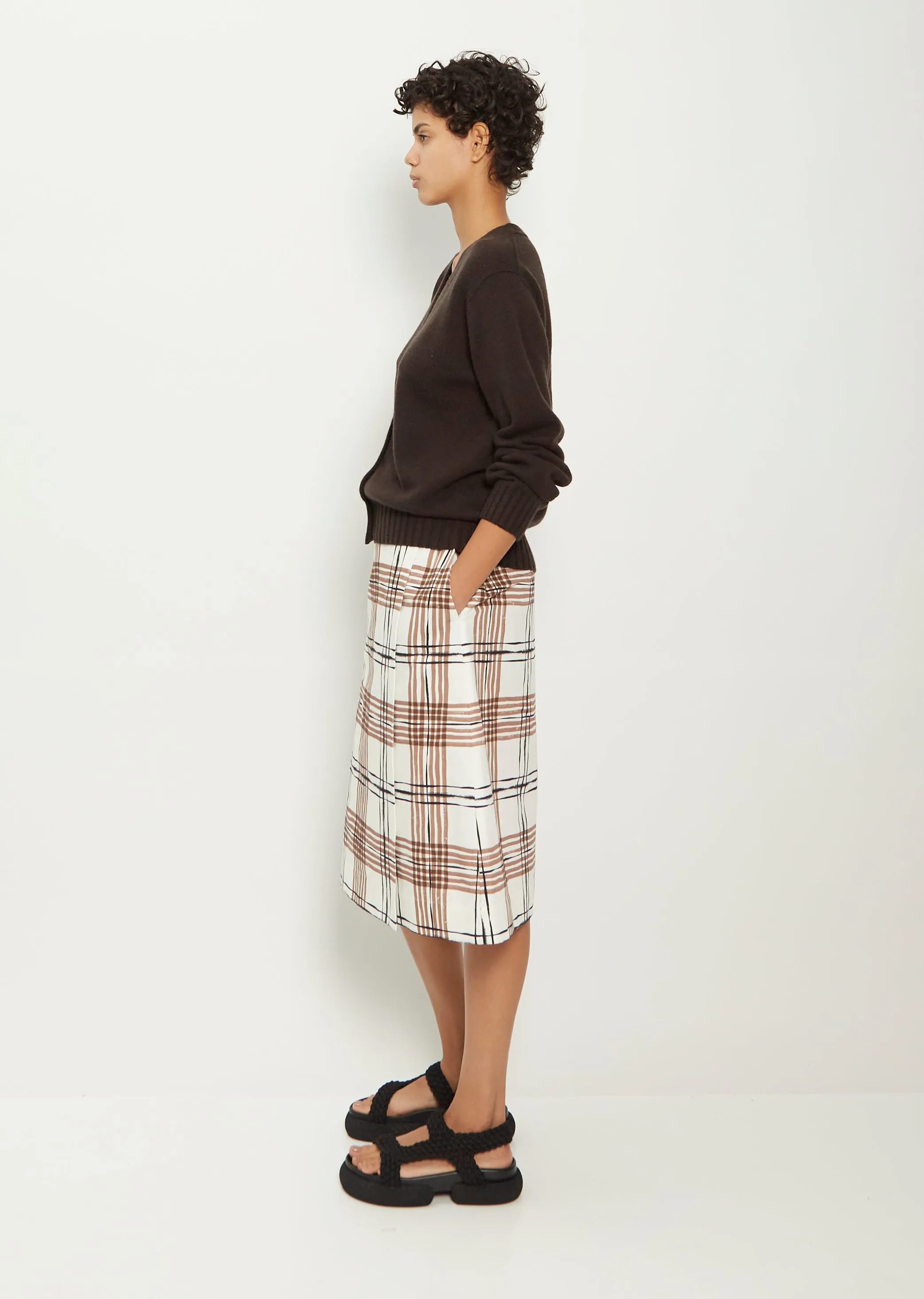 Cotton Blend Wrap Skirt