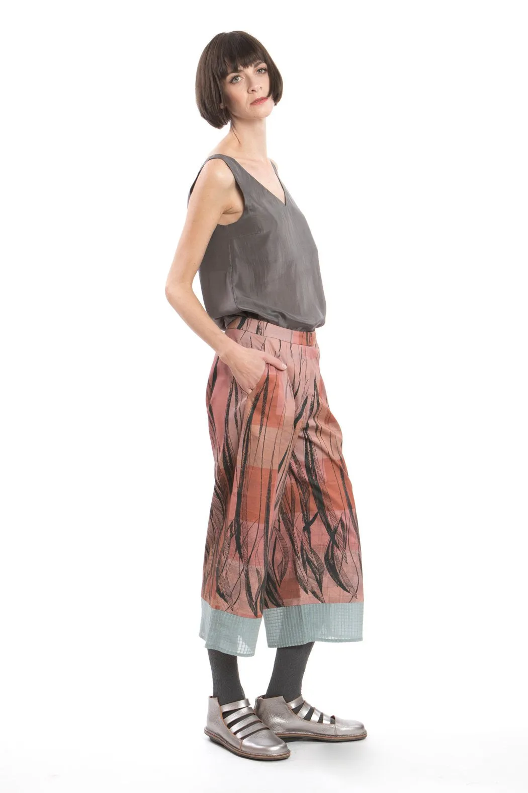 Culotte Feather Print