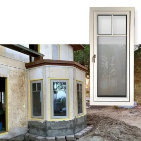 Doorwin Hot Sale White Aluminum Clad Wood Push Out Casement Windows with Grilles