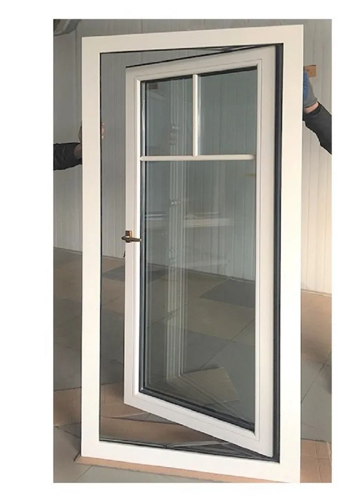 Doorwin Hot Sale White Aluminum Clad Wood Push Out Casement Windows with Grilles