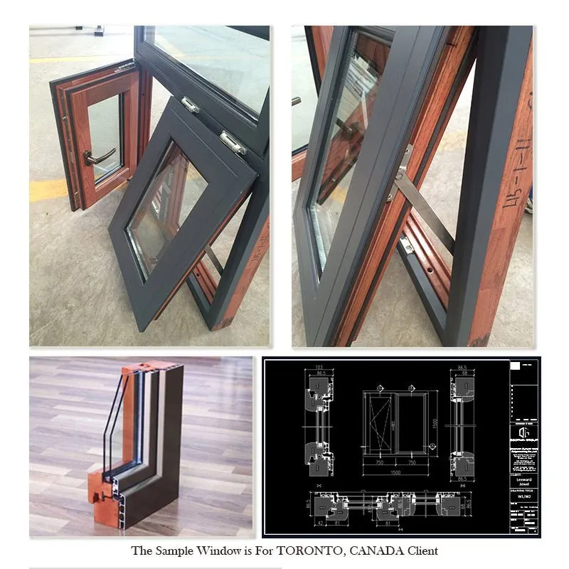 Factory cheap price awning casement windows with non thermal break profile 24 x 52 low and high quality