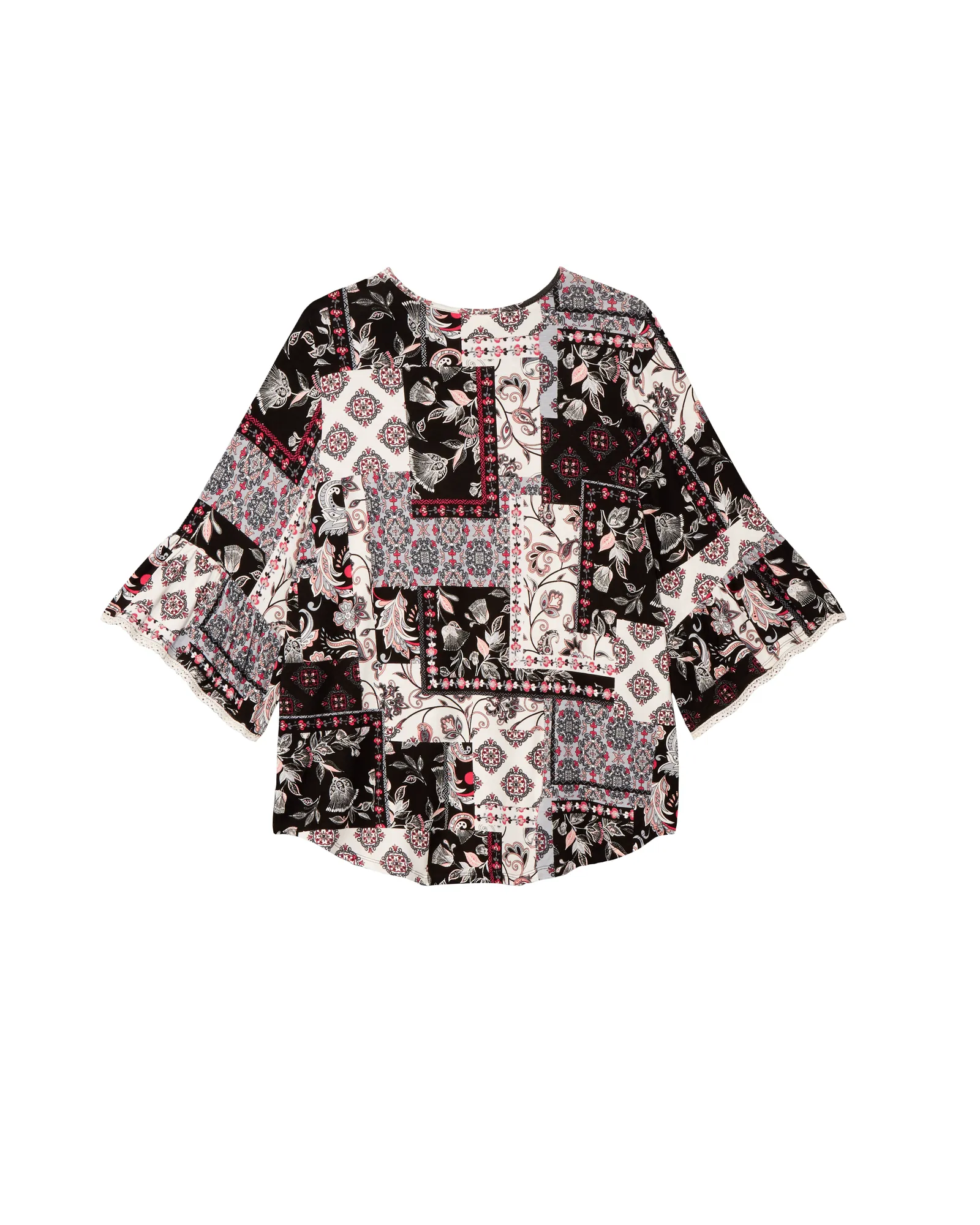 Gemma Patchwork Knit Top | Black / Red