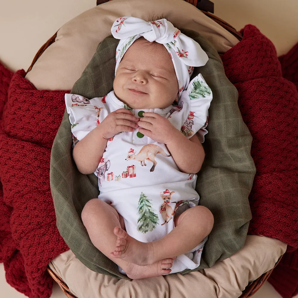 Kangas & Koalas Short Sleeve Organic Bodysuit with Frill