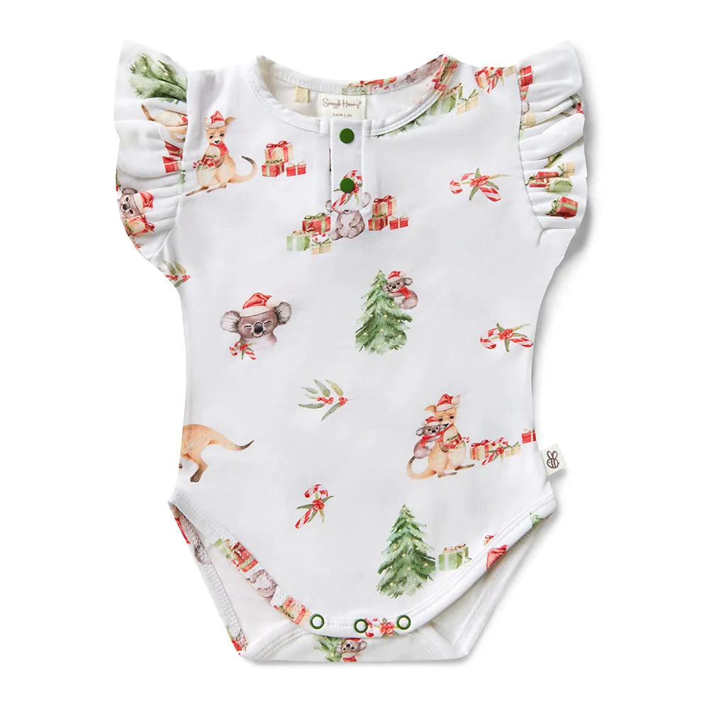 Kangas & Koalas Short Sleeve Organic Bodysuit with Frill