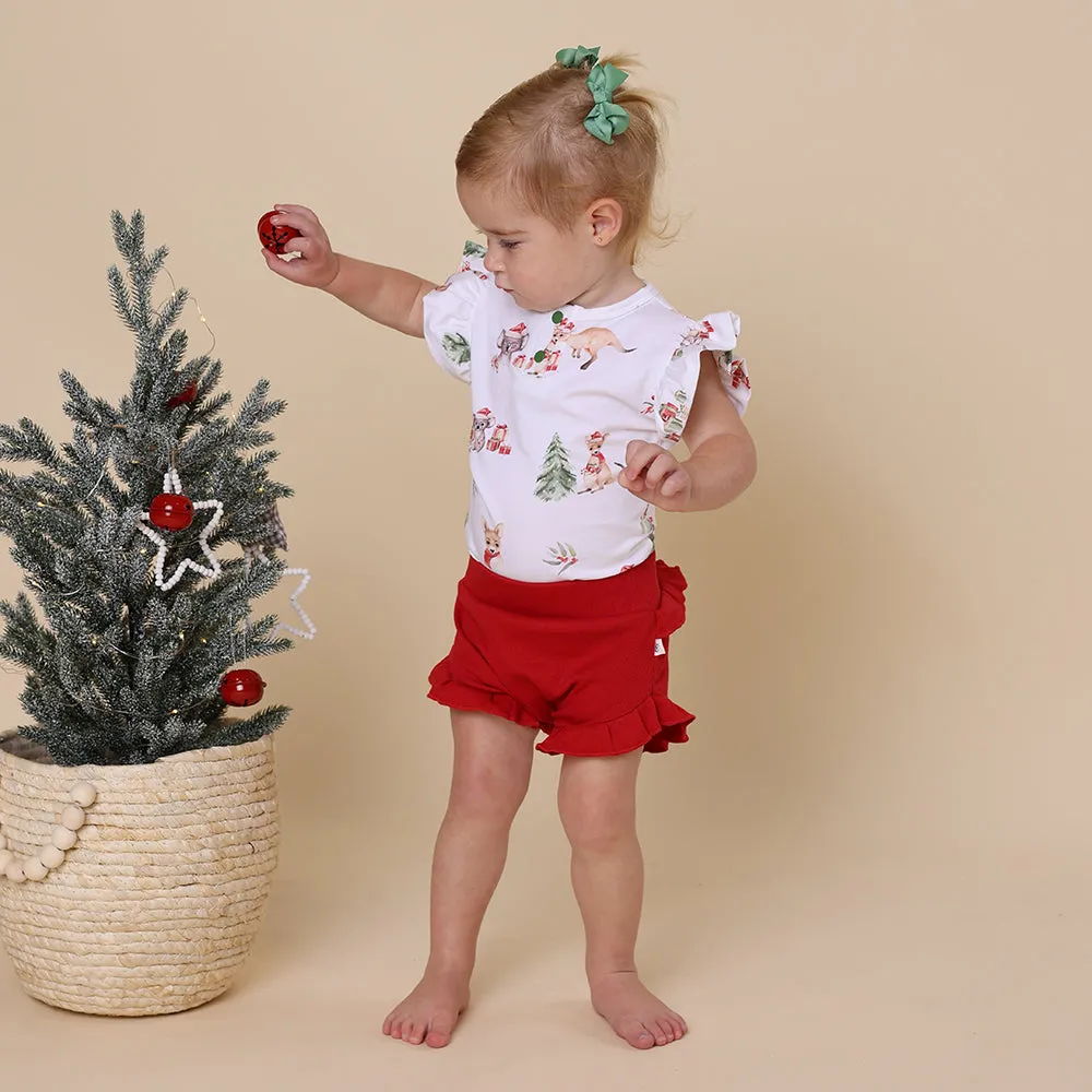 Kangas & Koalas Short Sleeve Organic Bodysuit with Frill