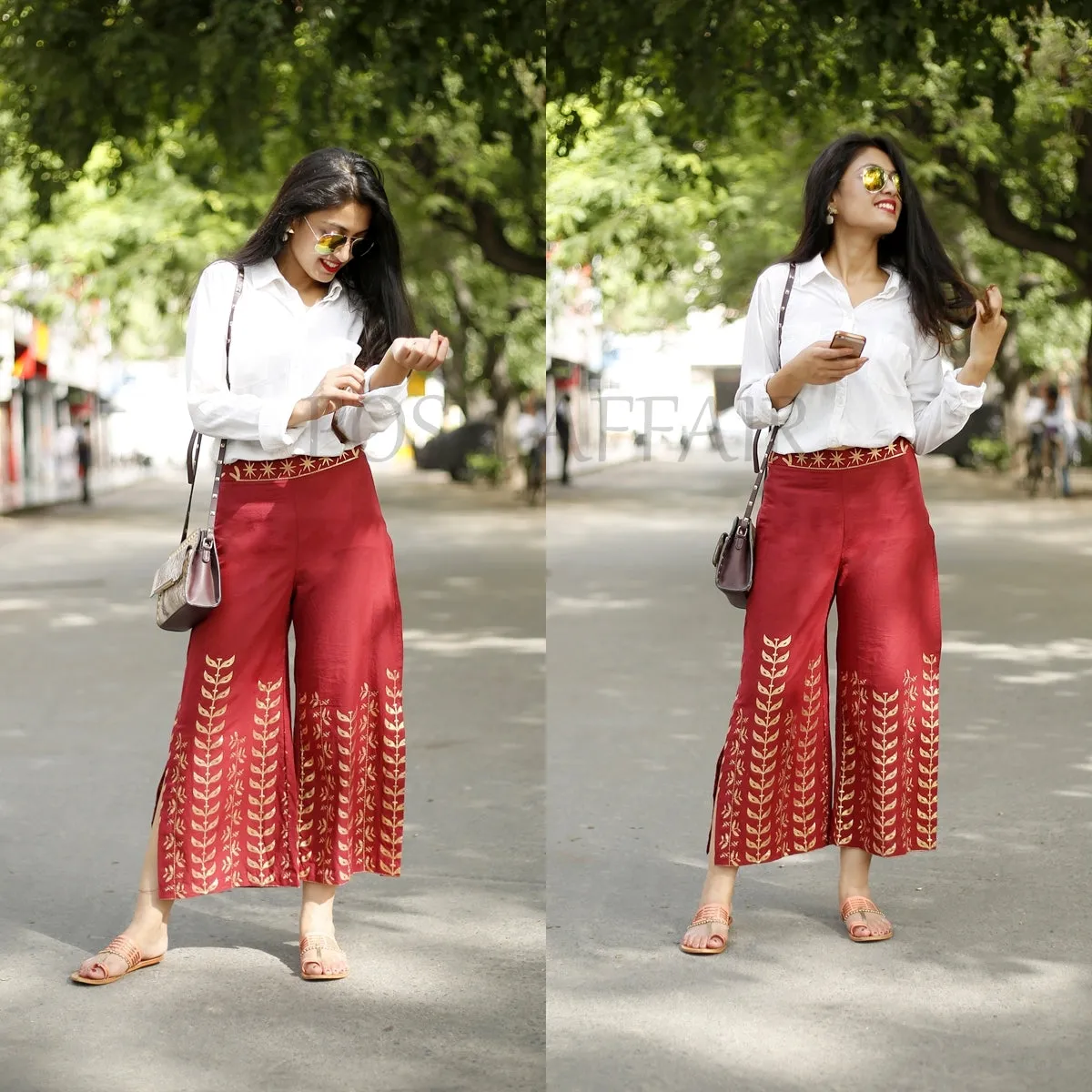Leafy Block Printed Culottes