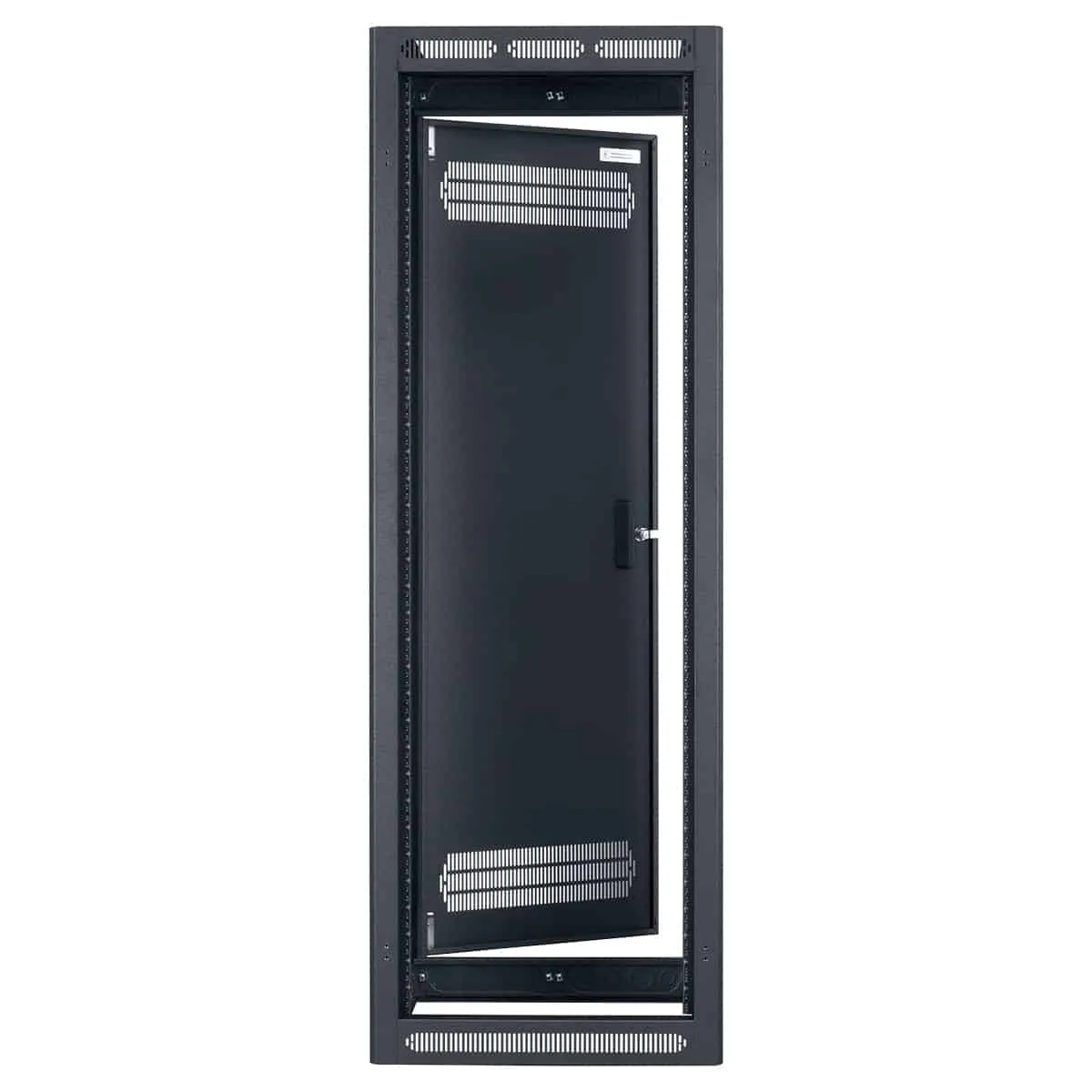 Lowell Mfg Equipment Rack-Seismic-44U, 32in Deep, 2pr Adjustable Rails, Rear Door