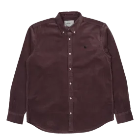 L/s Madison Cord Shirt Misty Thistle / Black