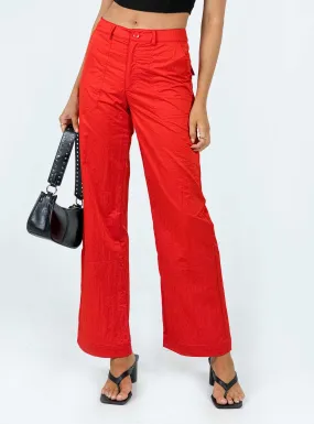 Pagden Nylon Cargo Pants Red