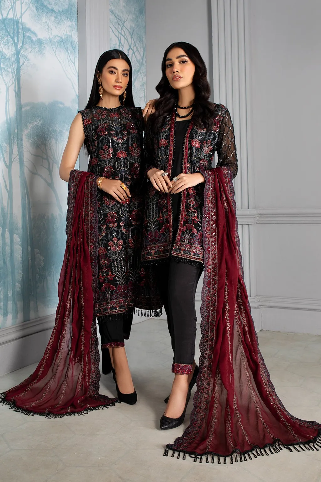 Party Wear Black Dress Pakistani by Designer #PF321
