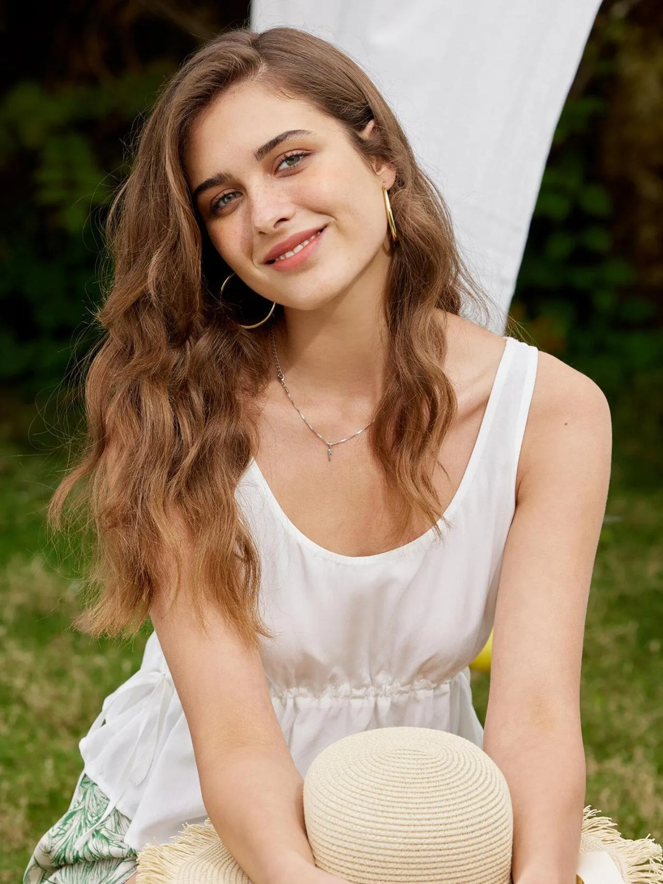 Plain U Neck Ruched Tank Top