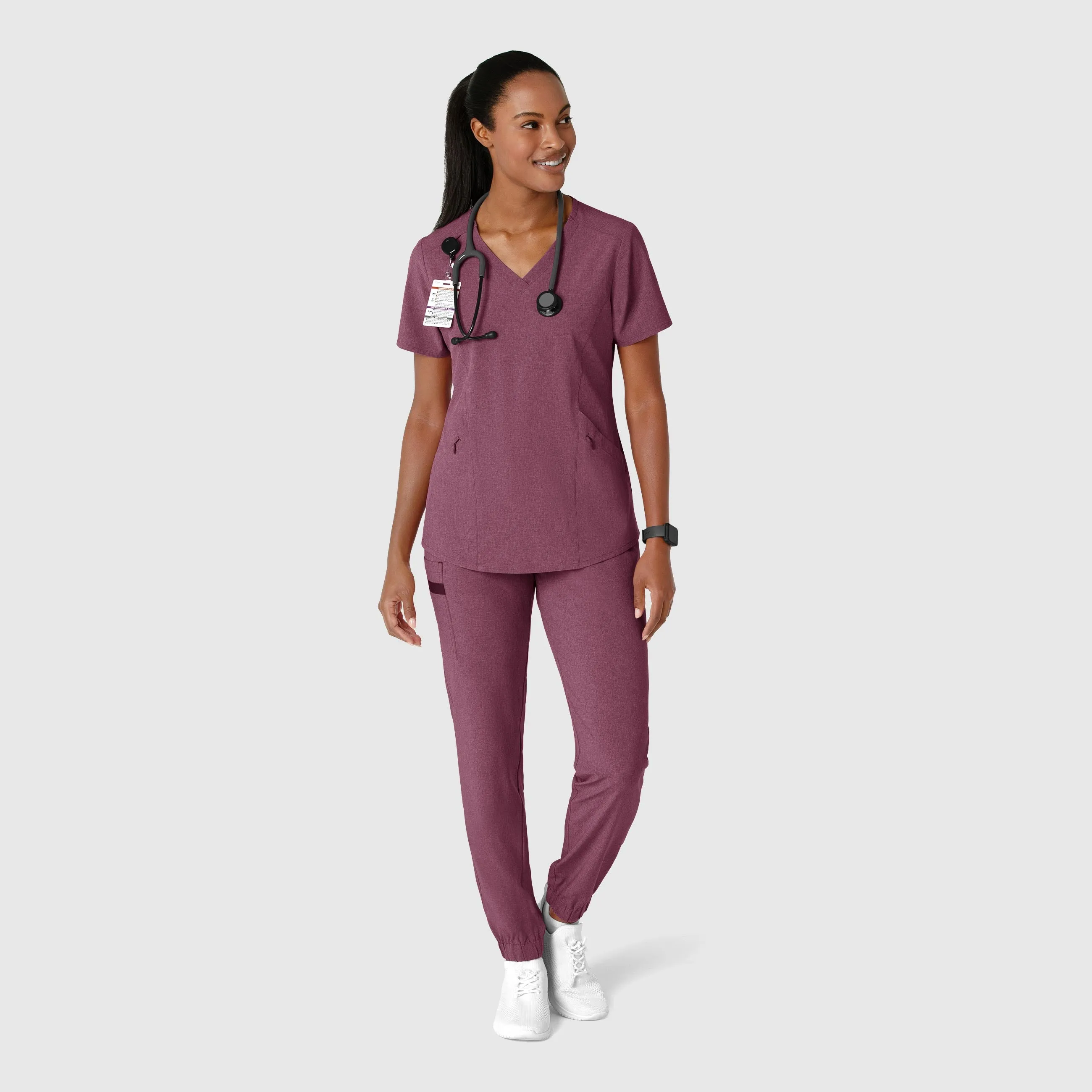 RENEW Women's Jogger Scrub Pant - Wine Heather