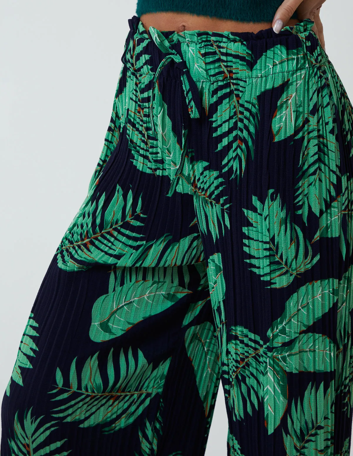 Tropical Print Elasticated Waist Culottes