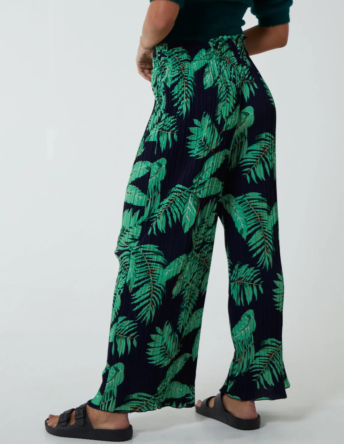 Tropical Print Elasticated Waist Culottes