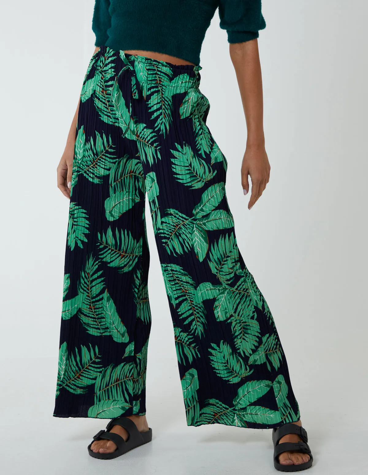 Tropical Print Elasticated Waist Culottes