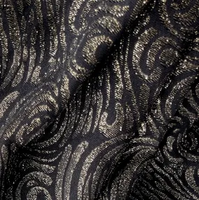 Vintage Light-Weight Old Gold Swirls Silk & Lurex Brocade (Made in Italy)